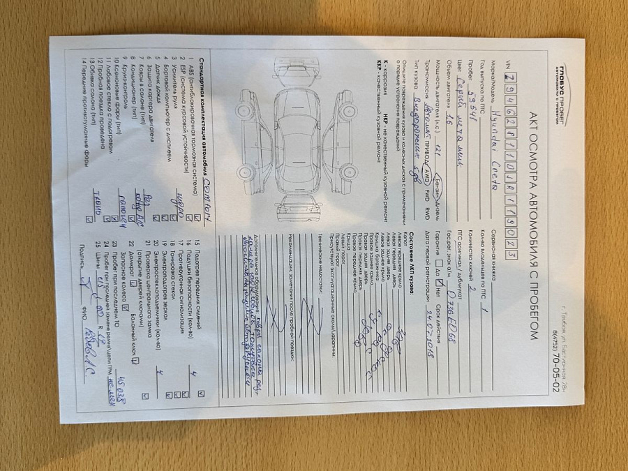 Hyundai Creta, 2018г., передний привод, автомат