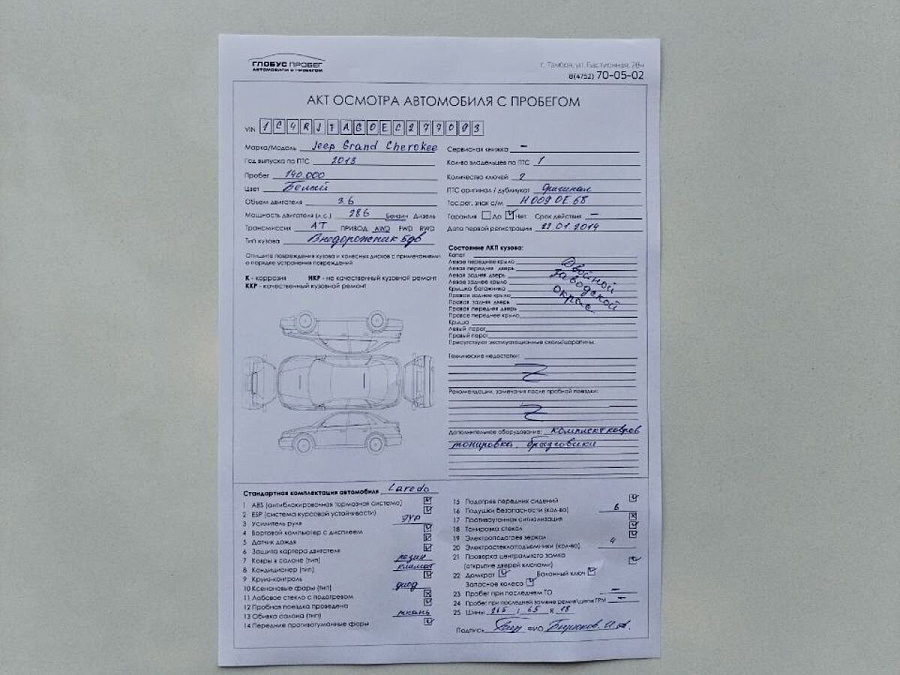 Jeep Grand Cherokee, 2013г., передний привод, автомат