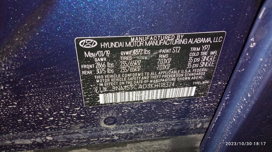 Hyundai Santa Fe, 2019г., полный привод, автомат