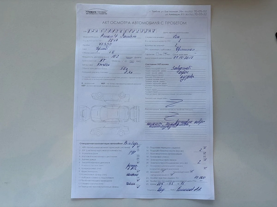 Renault Sandero, 2017г., передний привод, автомат